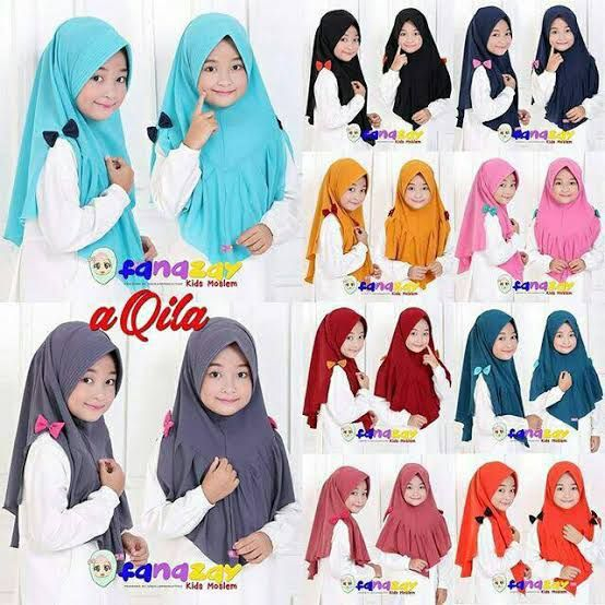 Jilbab Anak Bergo Tali Syiria Non Pad Usia 3-7 Tahun Bahan Jersey Terbaru / Alody's Collection