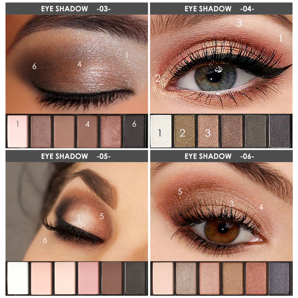 FOCALLURE 6 Colors Glamorous Smokey Eyeshadow Palette