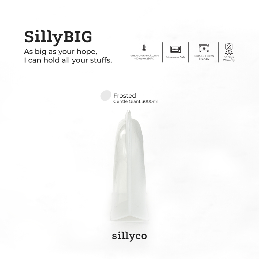 Sillyco - SillyBIG Gentle Giant - Standing Reusable Silicone Food Storage - Sillybag / Sillyup / Silly Up / SillyBig/ Penyimpanan Pompa Asi