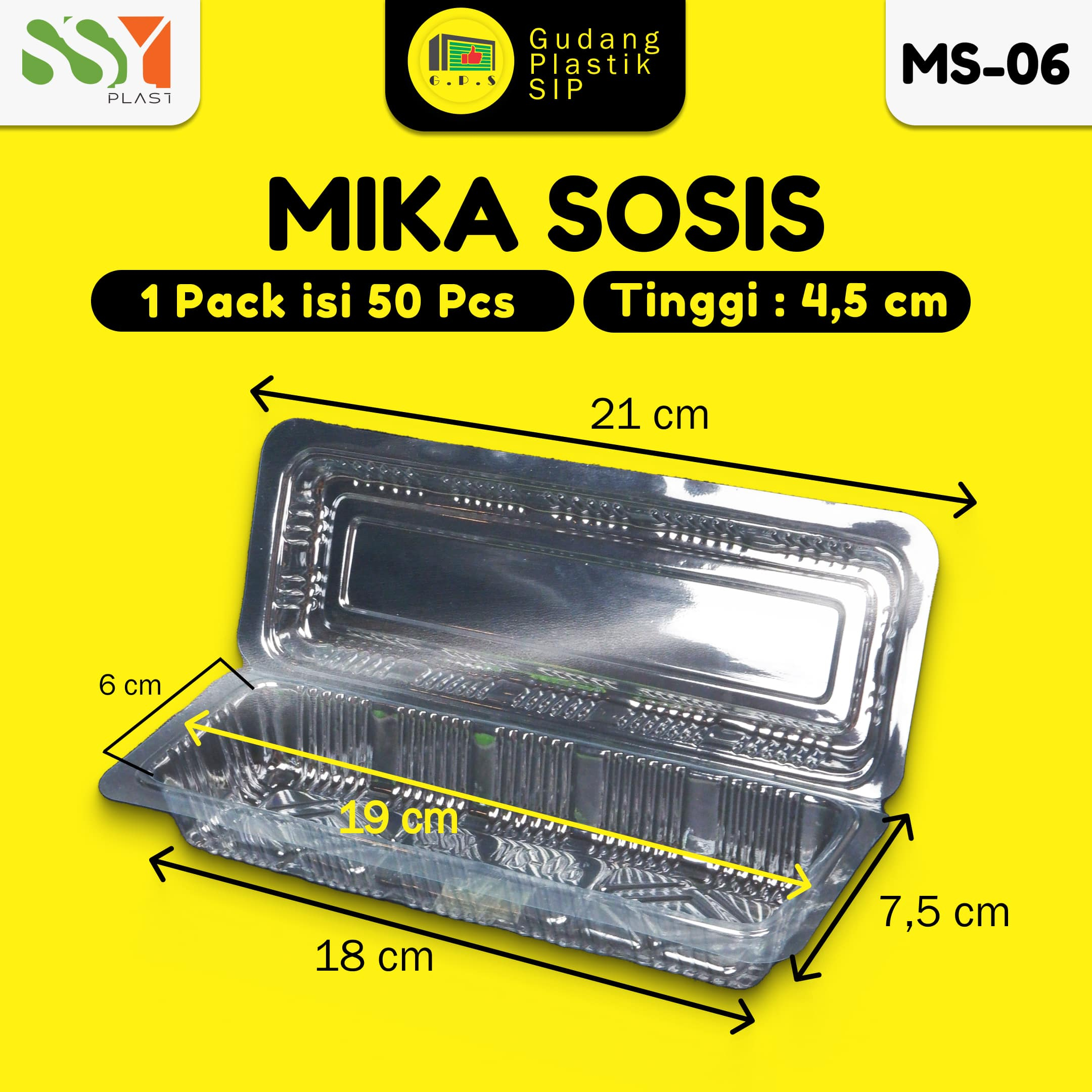 Mika Sosis / Tray Hotdog / Wadah Sushi / Food Grade Isi 50 Pcs