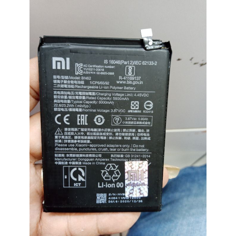 BATERAI REDMI 9T POCO M3 BN62 BN 62 ORI