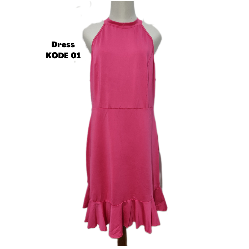 DRESS WANITA TANPA LENGAN POLOS