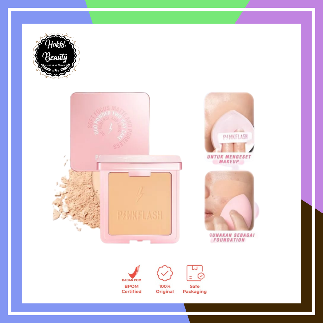 PINKFLASH DUO POWDER TWC (F17) More&amp;More Mattifying Flawless Two Way Cake Powder Pressed Powder UV Protection Matte lightweight Oil Control