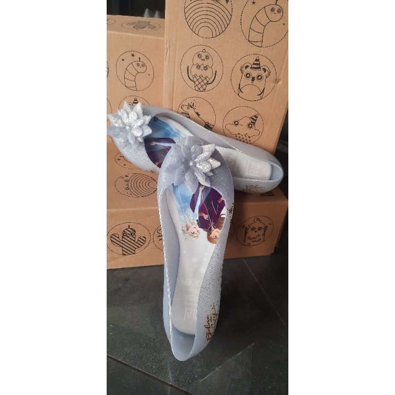 sepatu anak perempuan mini melissa/flat shoes jelly frozen/sepatu frozen