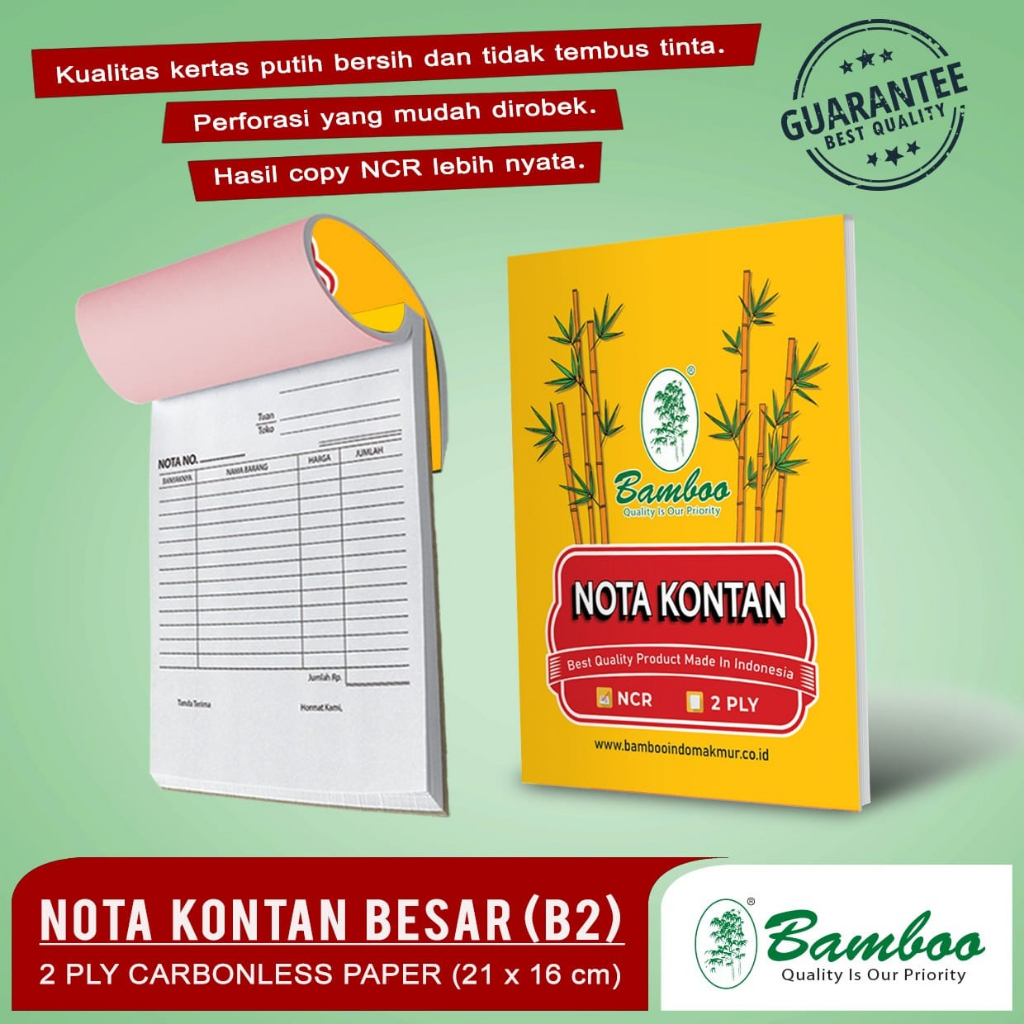 

Nota Kontan Besar 2 PLY / rangkap 2 Carbonless merk Bamboo [ECER]