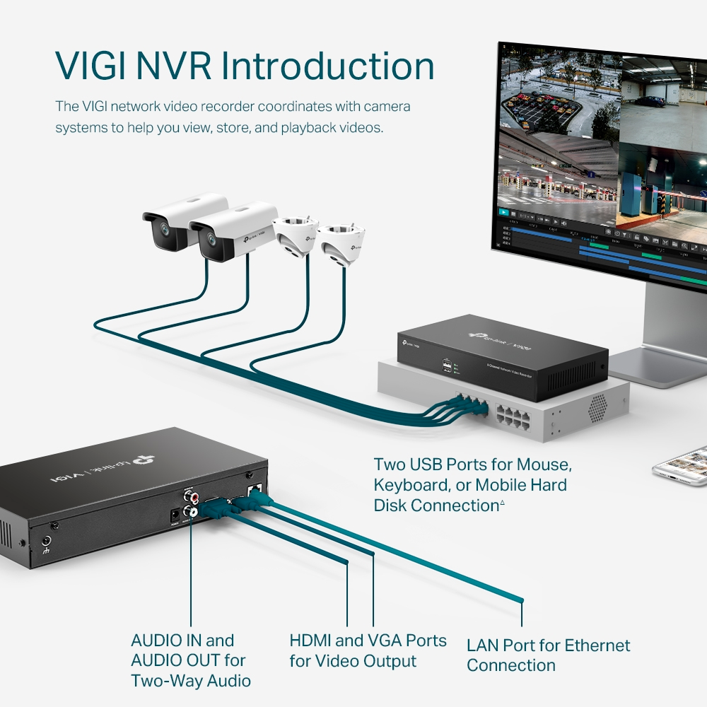 Network Video Recorder Tp-Link Vigi NVR1008H 8 Channel - Tl-Nvr1008h