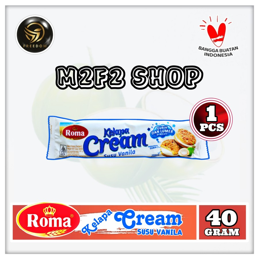 

Roma Biskuit Kelapa Cream Susu Vanila | Krim Vanilla - 40 gr (Kemasan Satuan)