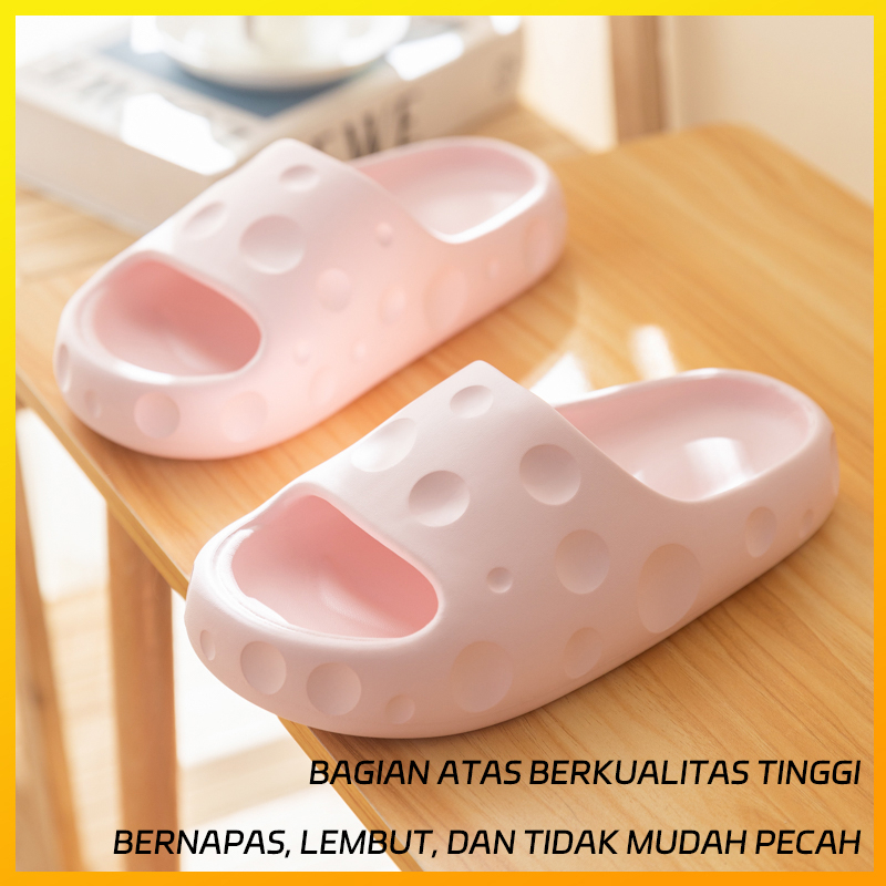 Sendal rumah wanita kekinian import korea murah  Sandal slop Perempuan jelly Keju terbaru 2023  Sandal wanita cantik promo