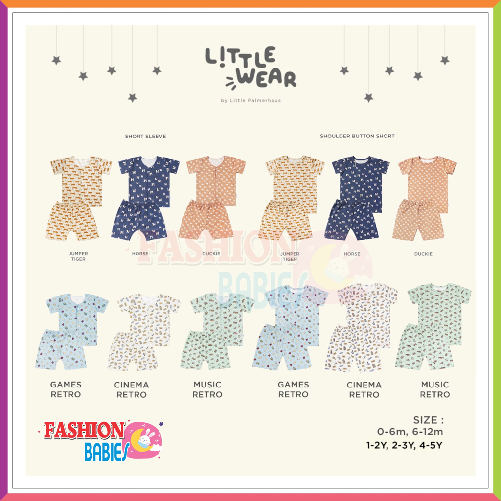 LITTLE PALMERHAUS - LITTLE WEAR SHORT LONG SHOULDERS BUTTON BAMBOO COTTON NEW SERIES ❤ Fashionbabies ❤