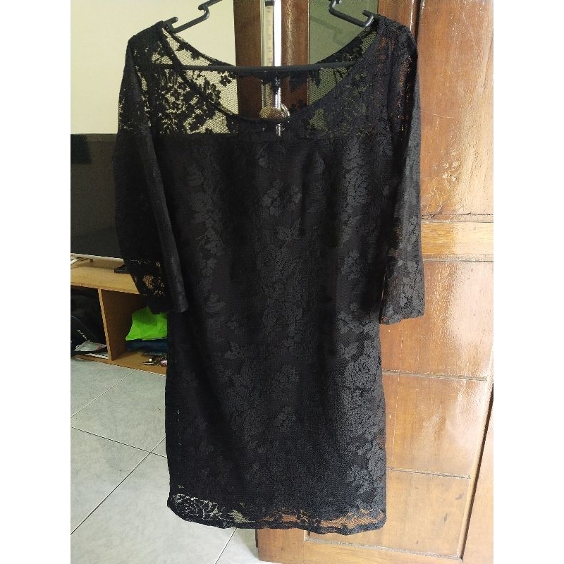 Dress brokat hitam