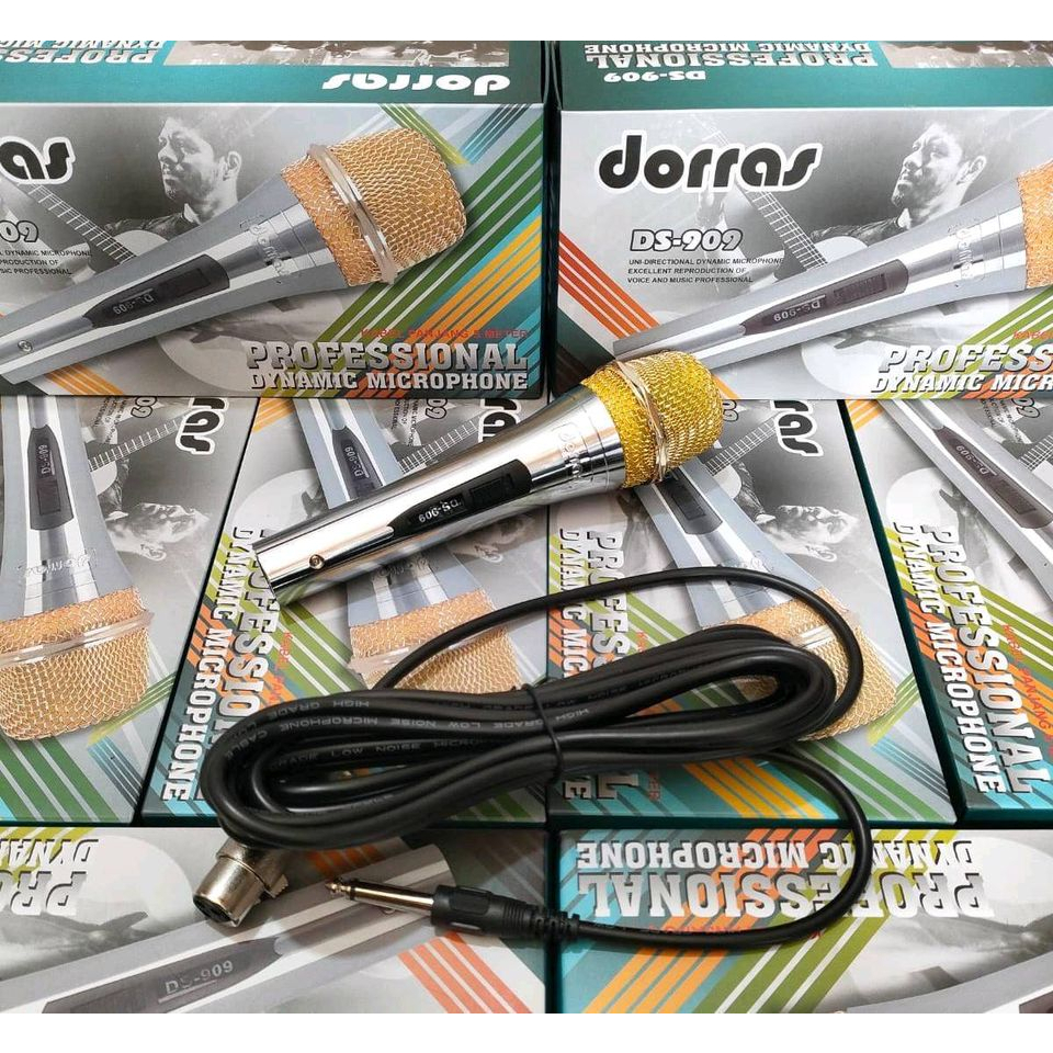 Microphone Kabel Dorras Mic Label Dorras DS-909 DS909 DS 909 Original COCOK BUAT KARAOKEAN DI RUMAH