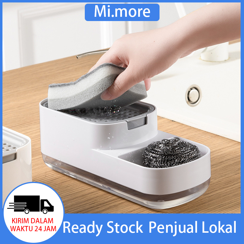 Mi.more Kotak Sabun Cuci Piring FREE 1PC Sponge / Kitchen Soap Dispenser Tempat