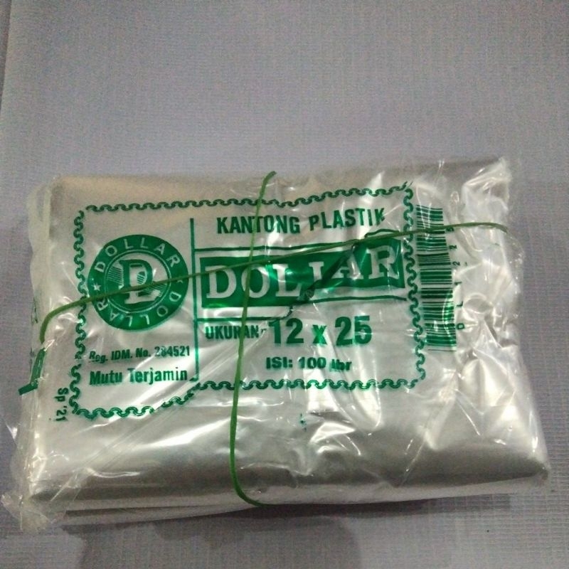 Plastik dollar ukuran 12x25