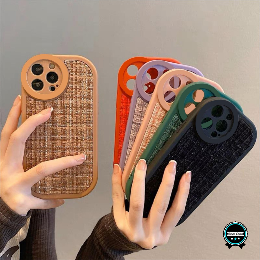 CASE CASING SILIKON VINTAGE WOOVEN TWEED KAIN RAJUT FOR XIAOMI REDMI 9C BD4977