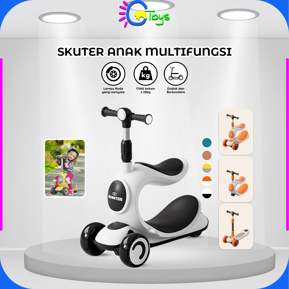 CR-M191 Scooter Anak 3 IN 1 Mainan Dorongan Anak / Otoped Skuter Anak Roda 3 / Kursi Goyang Anak