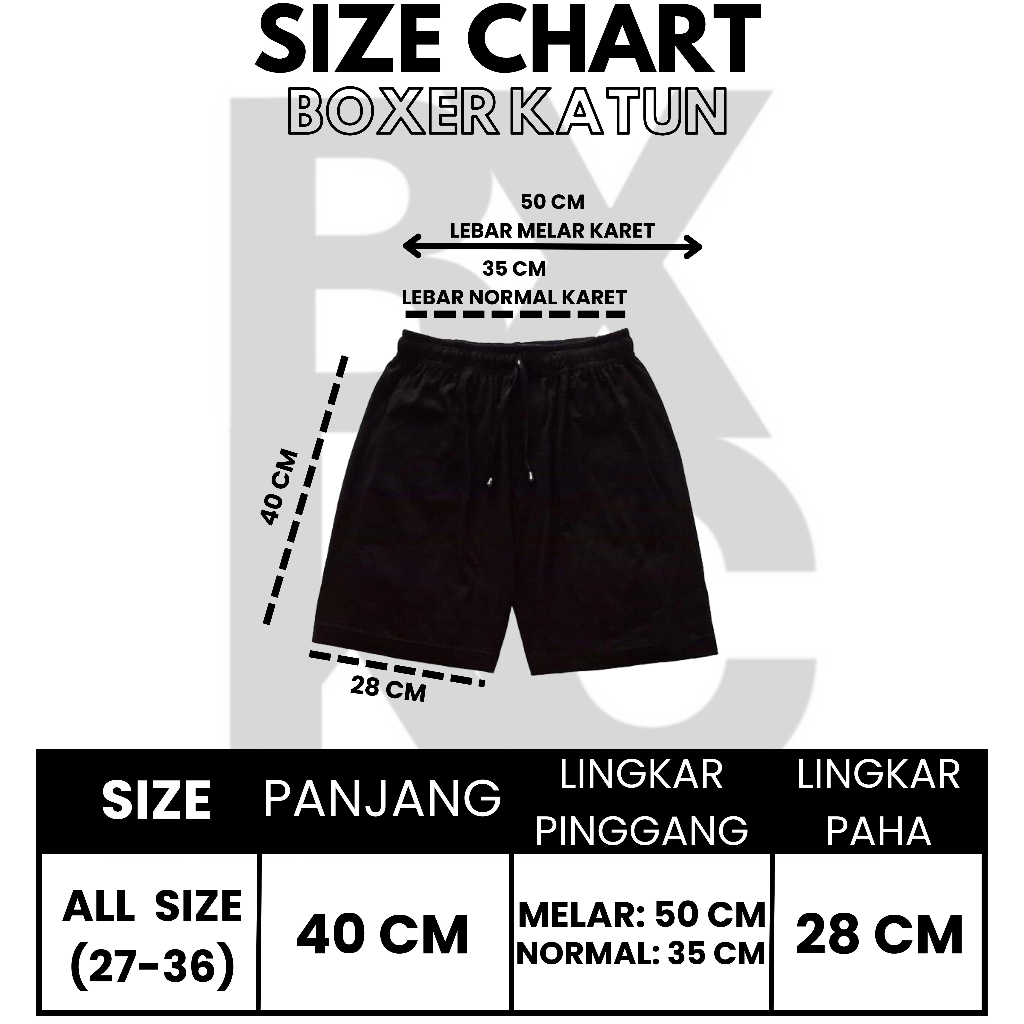Boxer Hitam Polos Celana Pendek Pria Dan Wanita