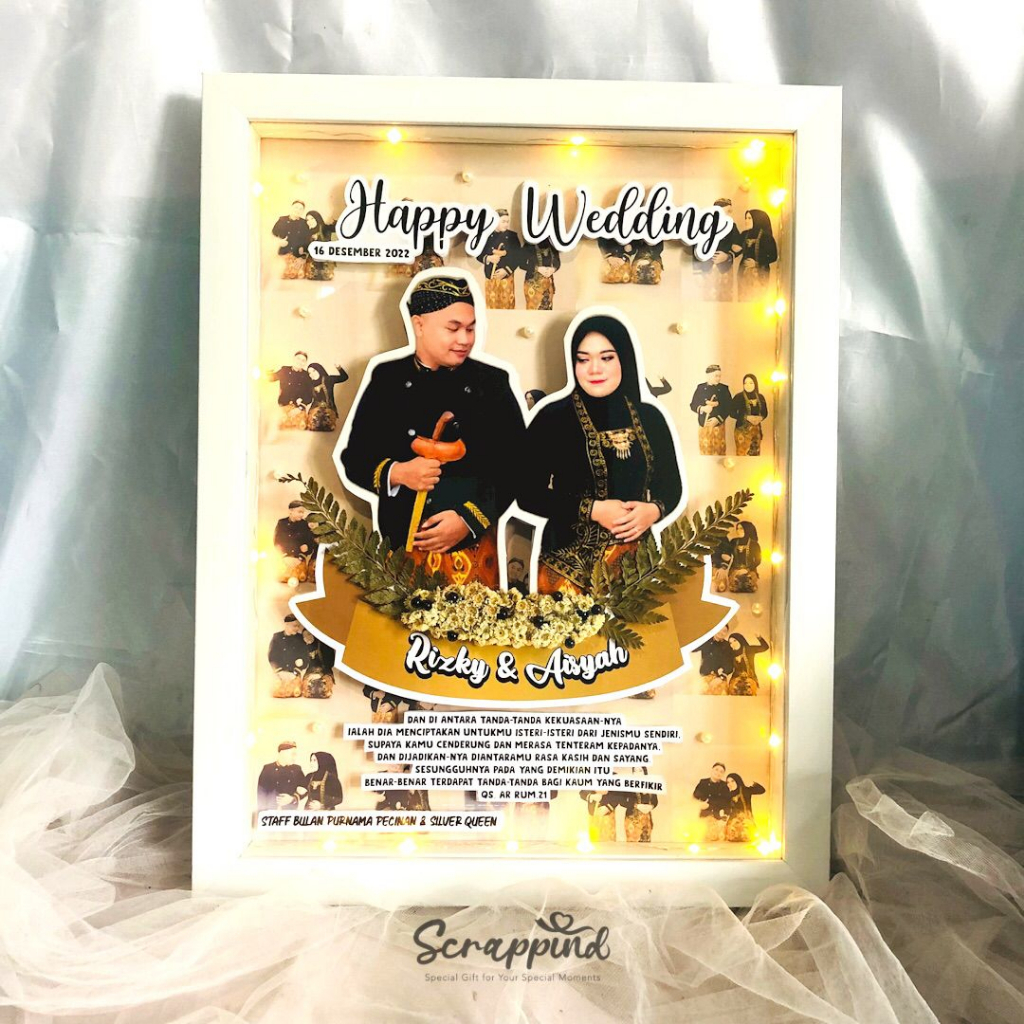 Kado Custom Pop Up Frame ukuran 30x40cm Hadiah Wisuda Pernikahan Anniversary