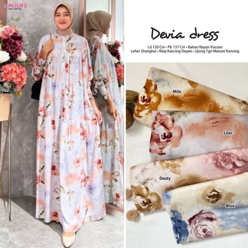 DEVIA DRESS MAXI JUMBO LD 120 RAYON VISCOSE MOTIF BY ALILA 2