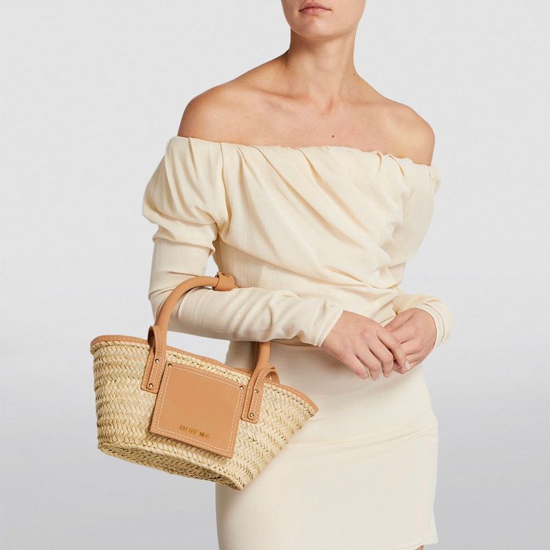 Original Jacquemus Le Petit Panier Soli Mini Beach Basket Bag