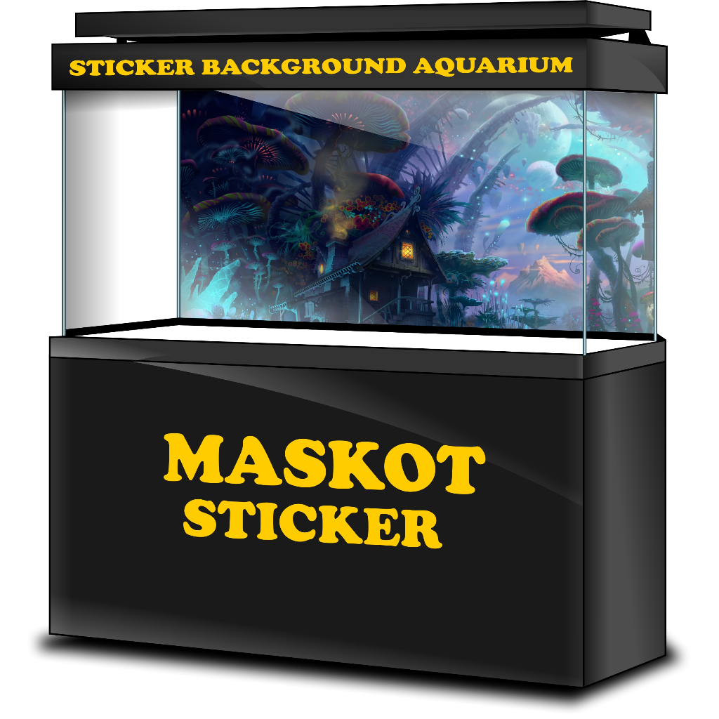 STICKER AQUARIUM, STIKER AKUARIUM, AQUASCAPE,  STIKER KACA AQUARIUM, STIKER BACKGROUND AQUARIUM, STI