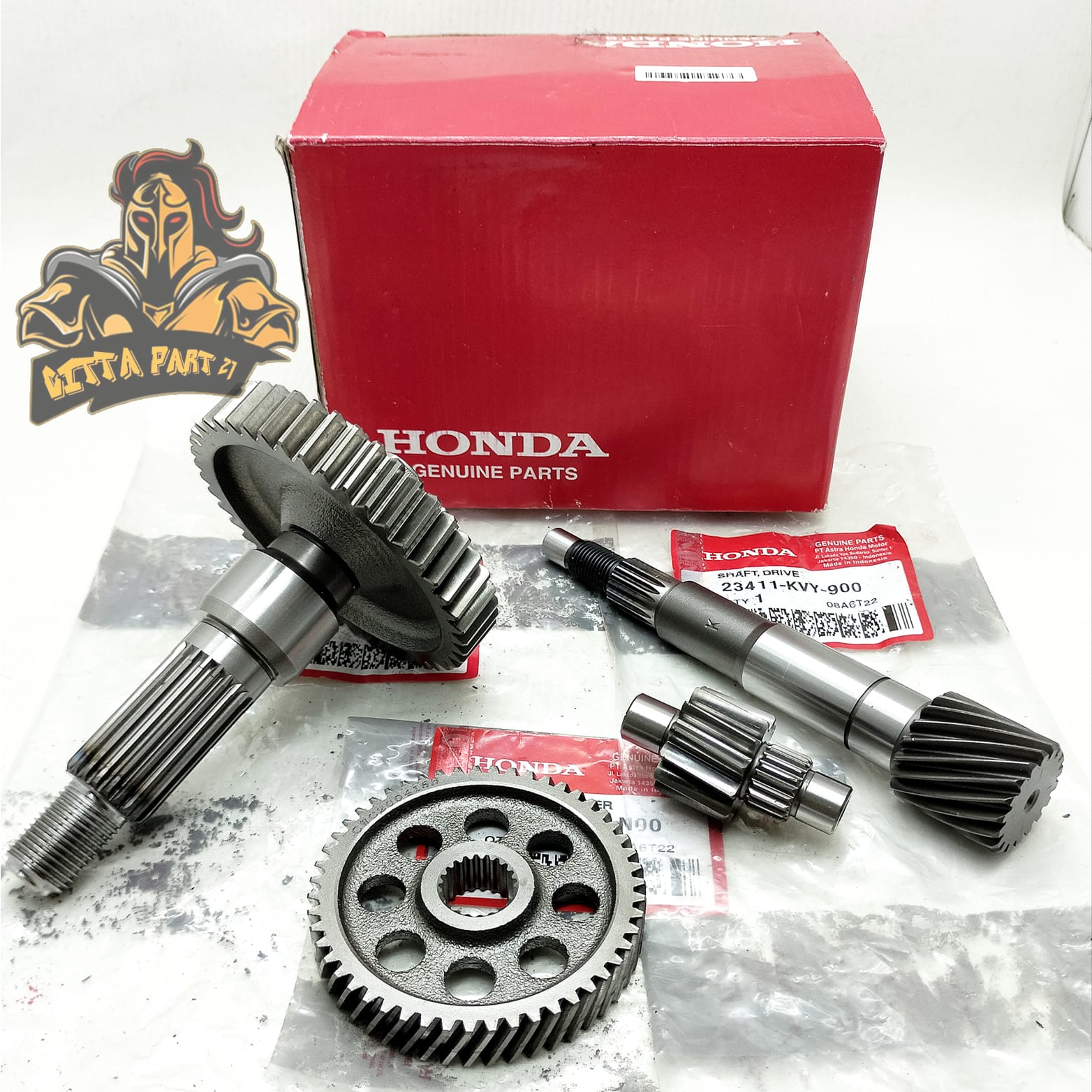 GIGI GEAR RASIO SET KOMPLIT 4 MACAM ASLI ORIGINAL HONDA KUALITAS ASLI ORIGINAL HONDA AHM PRESISI DAN DIJAMIN AWET BEAT LAMA BEAT KARBU SCOOPY KARBU SPACY KARBU VARIO 110 KARBU VARIO 110 TECHNO AS PULLY PULY