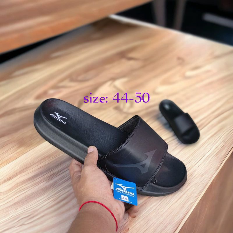 Terlaris Sandal Slide Pria Sendal Selop Mizuno Big Size Ukuran 44-50 Sendal Flip Flop Size Jumbo Sen