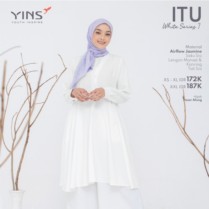 TUNIK PUTIH NIBRAS. ITU WHITE SERIES I.ATASAN PUTIH CEWEK