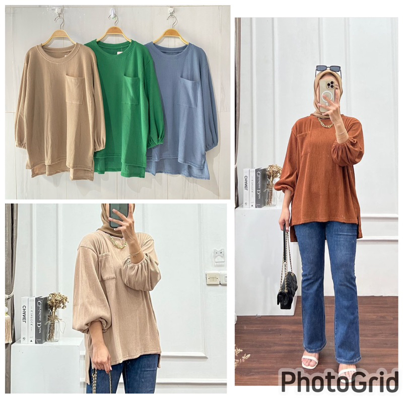 atasan pocket wanita atasan kaos knit uniqlo merk clarke