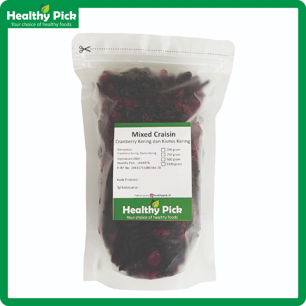 

Craisin 100gr / Mix Dried Cranberry dan Raisin