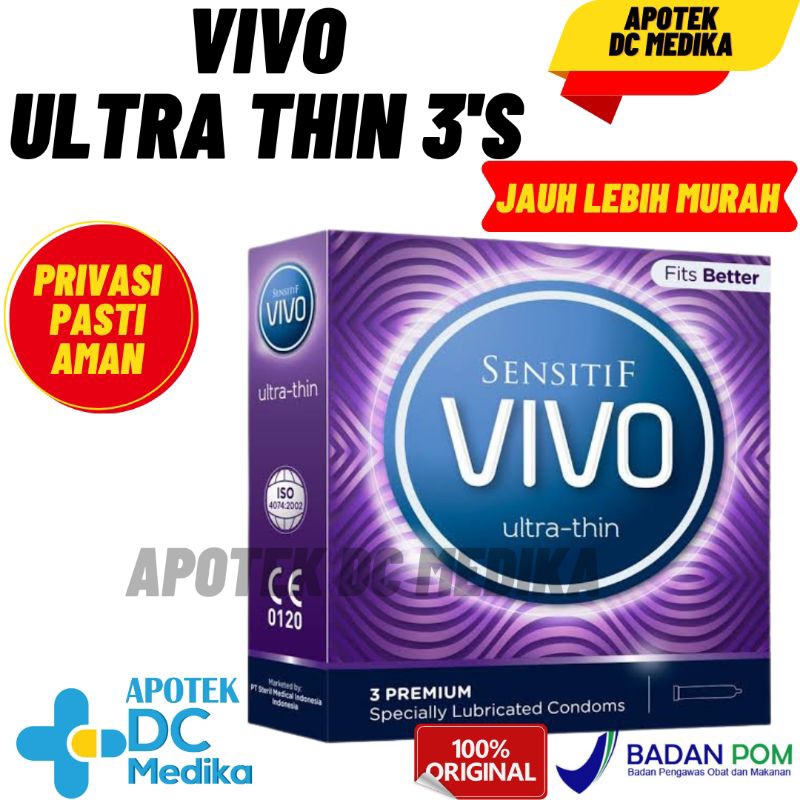 VIVO ULTRATHIN / 3'S / ULTRA THIN / ULTRA-THIN / KONDOM / KONTRASEPSI / PENGAMAN