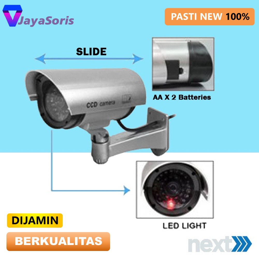 CCTV PALSU MIRIP ASLI LAMPU KAMERA PALSU FAKE REPLIKA TIRUAN DUMMY CAMERA SECURITY WATERPROOF MURAH JS28