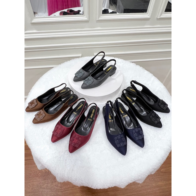 sepatu flat wanita terbaru kekinian LOUISDEAR sepatu flat 2 cm bahan satin B71