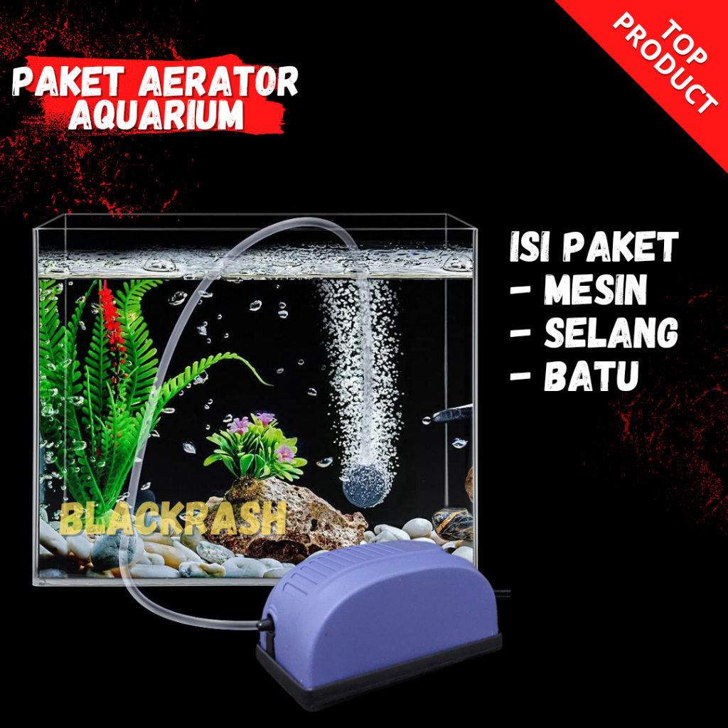 Paket Lengkap Pompa Mesin Udara Oksigen Aerator Air Pump Aquarium 1 2 Lubang