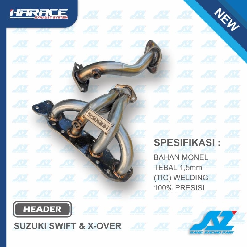 HEADER SUZUKI X O 41 PANJANG PLUS MUFFLER PRO DRAG HARACE EXHAUST