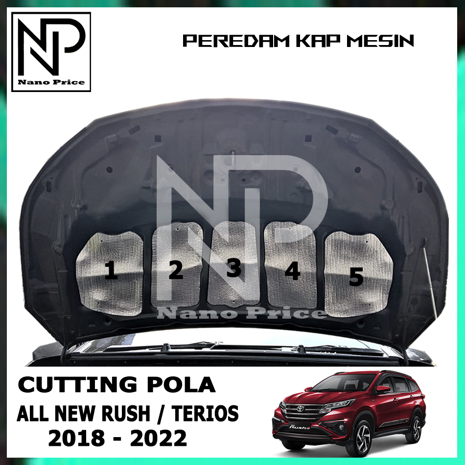 Peredam panas kap mesin mobil ALL NEW RUSH 2018 - 2022