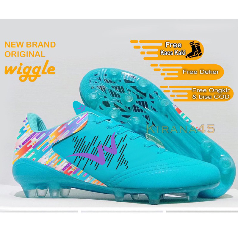 PAKET LENGKAP FREE KAOS KAKI DAN DEKER SEPATU BOLA ORIGINAL 100% NEW BRAND WIGGLE SEPATU SEPAK BOLA 