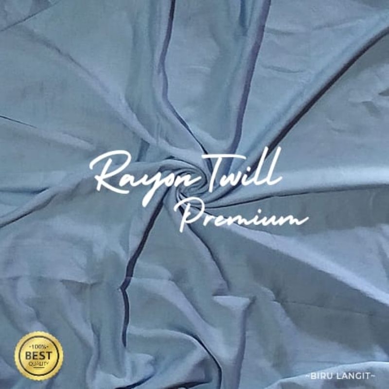 Kain Rayon Twill Premium Warna Biru Langit per 0,5 meter