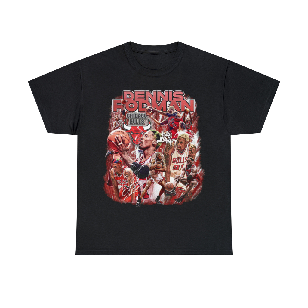 KAOS DENNIS RODMAN BAJU CHICAGO BULLS BASKET BOOTLEG | TSHIRT VINTAGE | KAOS OVERSIZE BLACK | WHITE 