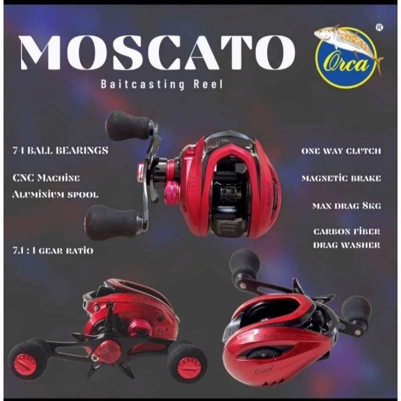 Reel BC Bait Casting Orca Moscato drag 8kg