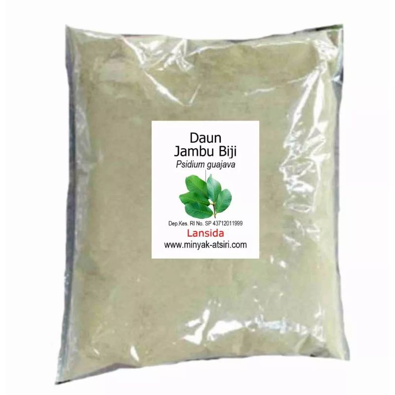 [PREMIUM] Bubuk Daun Jambu Biji 500 Gram 1000 Gram Serbuk Murni Simplisia Psidium Guajava Powder Oba