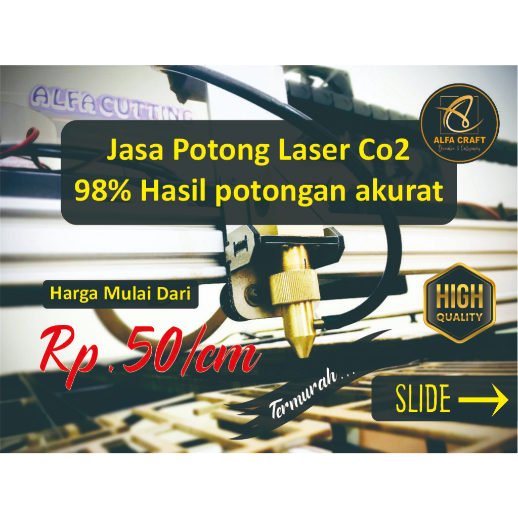 jasa laser cutting akrilik co2 termurah / jasa potong custome murah