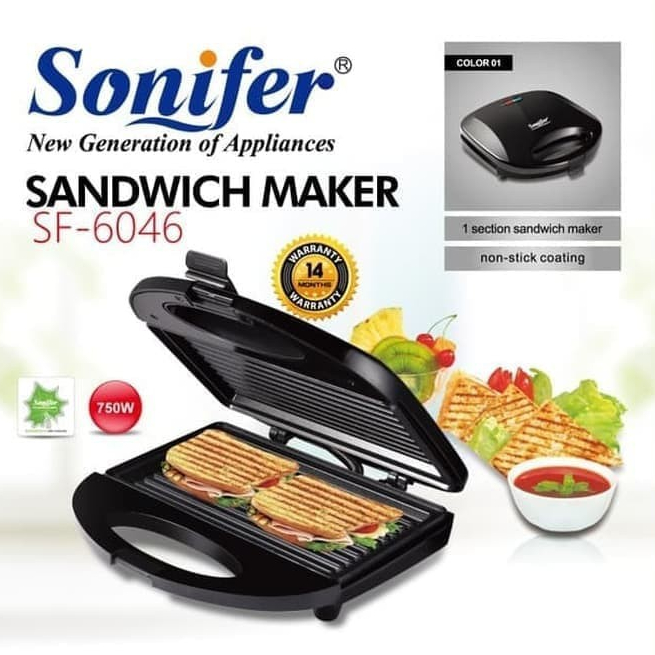 SONIFER SANDWICH MAKER TOASTER PEMANGGANG ROTI ALAT PEMBUAT SANDWICH