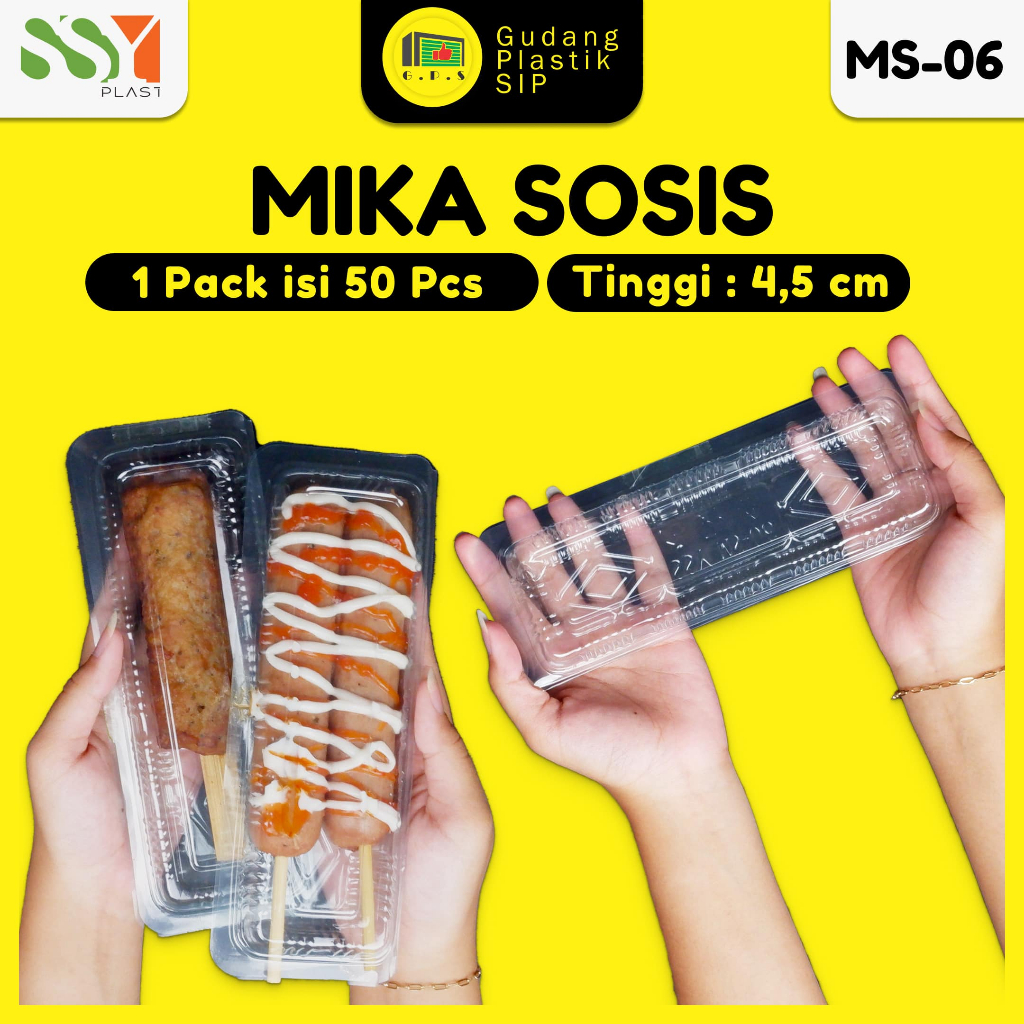 Mika Sosis / Tray Hotdog / Wadah Sushi / Food Grade Isi 50 Pcs