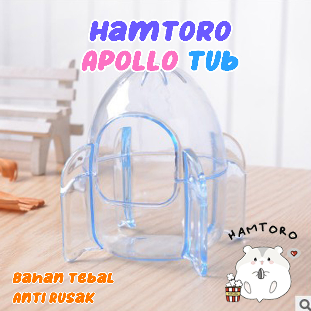 Hamtoro Apollo Tub Tempat Mandi, Pup dan Pip Hamster Bentuk Roket