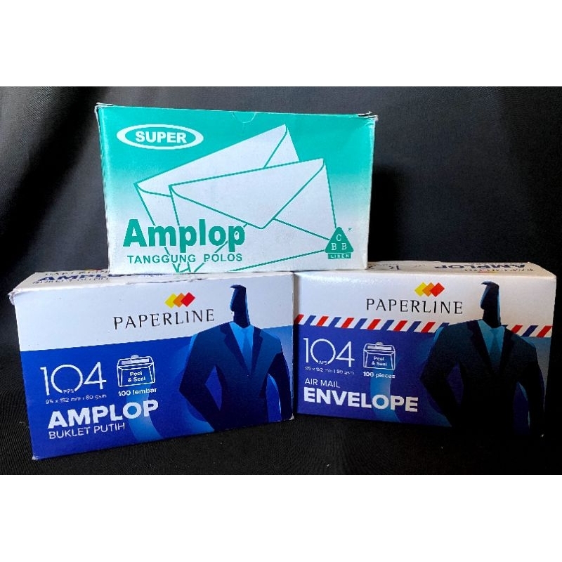 

Amplop Surat Paperline Perekat dan Non Perekat isi 100lbr (uk 15,2cm x 9,5cm)