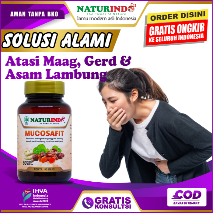 MUCOSAFIT OBAT ASAM LAMBUNG HERBAL ASAM LAMBUNG MAAG GERD HERBAL NATURINDO