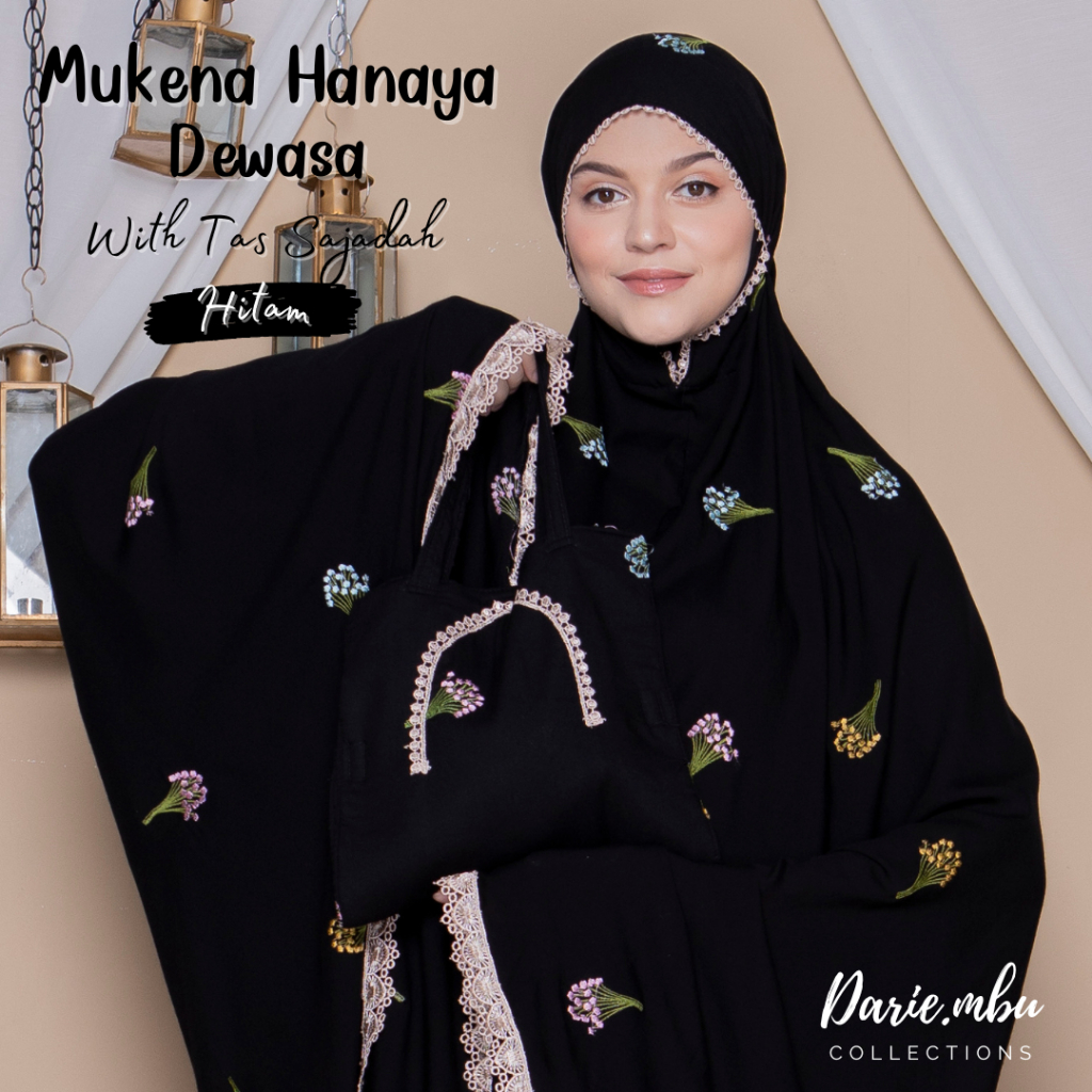 Mukena Bordir Dewasa Tas Sajadah Hanaya Katun Rayon Premium