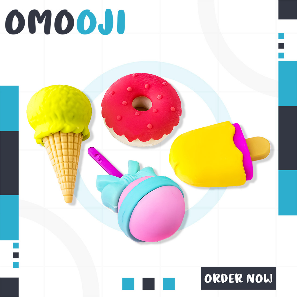 

Omooji - Penghapus Set Cute / Penghapus Pensil Model Ice Cream Donat Lolipop / Penghapus Pensil Karakter Lucu S075