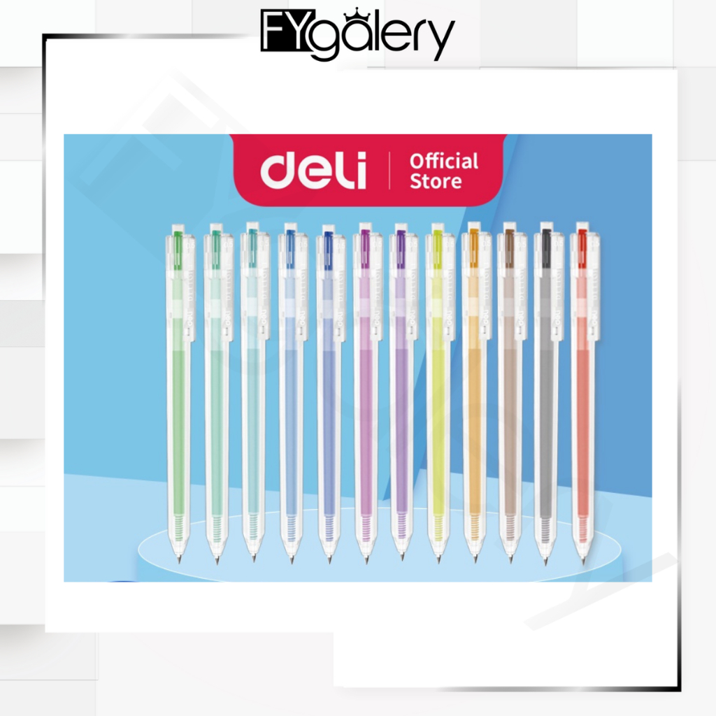 FYGALERY DELI034 Deli Gel Pen / Pulpen Gel 0.5 mm Berbagai Macam Warna EG118