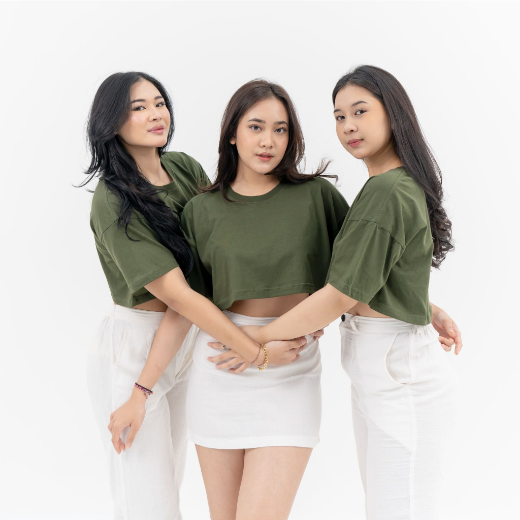 BASIC OVERSIZE CROP TOP / Top Cotton